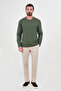 Plain Regular Fit Crew Neck 100% Cotton Long Sleeve Men's T-Shirt Khaki - 36902.26K - 3
