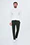 Plain Slim Fit Half Turtleneck Ribbed Cotton Men's Knitwear Sweater Ecru - 11606.26K - 3