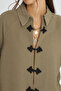 Women's Chinese Button Detailed Solid Color Loose Shirt - 2