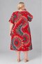 Battal Size Sunburst Patterned Short Sleeve Midi Hijab Dress 3X-6X - 5