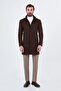 Straight Slim Fit Stand Collar Hidden Button Side Pocket Wool Men's Cashmere Coat Brown - 21345.26K - 3