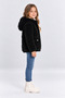 Girl's Hooded Soft Lined Winter Coat with Pockets Khaki Powder Black Ak4266 - 3