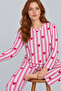 Women's Heart-Shaped Comfortable Fit Two-Piece Pink Pajama Set 4768 - 5
