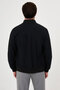 Straight Slim Fit Stand Collar Zippered Side Pocket Men's Coat Black - 39689.26K - 5