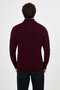 Plain Slim Fit Stand Collar Zippered Cotton Men's Knitwear Sweater Claret Red - 11607.26K - 5