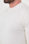 Ribbed Slim Fit High Crew Neck Cotton Men's Knitwear Sweater Ecru - 11601.26K - 3