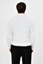 Ribbed Slim Fit Polo Collar Zippered Men's Cotton Knit Sweater Ecru - 11602.26K - 4