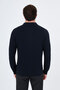 Plain Slim Fit Shirt Collar Zippered Cotton Men's Knitwear Cardigan Navy Blue - 11252.26K - 4