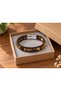 Marnelis Honeyloop Brown Leather Men's Bracelet - Honey-Toned Beads and Fine Stitching - 2