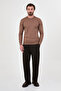 Ribbed Slim Fit Crew Neck Cotton Men's Knitwear Sweater Milk Coffee - 11621.26K - 3
