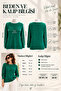 Women's Openwork Sleeves Crew Neck Soft Textured Knitwear Sweater Green - 4