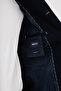 Textured Slim Fit Shirt Collar Buttoned Pocketed Wool Men's Coat Navy Blue - 21343.26K - 7