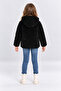 Girl's Hooded Soft Lined Winter Coat with Pockets Khaki Powder Black Ak4266 - 5
