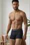 Men's Comfortable Flexible Seamless 3-Piece Black Boxer Briefs - 4
