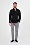 Straight Slim Fit Stand Collar Lumberjack Long Sleeve Men's Shirt Black - 27161.26K - 3