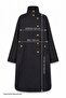 Black Trench Coat with High Collar Lining - 5