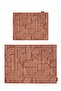 Revna Tile Washable 2-Piece Bathroom Mat Set (60X100-50X60 cm) | Non-Slip Base Modern Bath Mat - 4