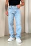 Regular Fit Draped Jean Trousers Light Blue