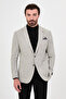 Textured Slim Fit Mono Collar Pocket Premium Wool Blend Men's Jacket Gray - 44326.26K - 5