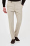 Textured Slim Fit Italian Style Belted Wool Men's Trousers Stone - 38329.25K
