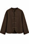 Women's Japanese Button Detail Notched Collar Relaxed Fit Long Sleeve Casual Stylish Standard Size Jacket