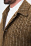 Striped Slim Fit Shirt Collar Buttoned Pocket Men's Coat Beige - 39678.26K - 2