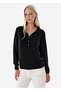 Super Thin Knit Black Buttoned Collar Knitwear