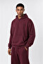 Men's Basic Oversize Hoodie Claret Red - 2