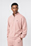 Men's Basic Half Zip Oversize Sweatshirt Pink - 2