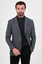 Textured Slim Fit Mono Collar Pocket Premium Wool Blend Men's Jacket Anthracite - 44326.26K