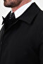 Straight Slim Fit Shirt Collar Buttoned Men's Trench Coat Black - 39691.26K - 2