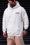 Thick 100% Cotton White Xmountainsx Print Loose Fit Sweatshirt Hoodie - 2