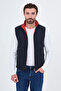 Straight Slim Fit Stand Collar Double-Sided Zipper Men's Vest Navy Blue - 40967.26K - 4