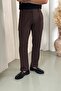 Regular Classic Trousers with Closed Hem in Brown - 3