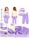 Girl's Teddy Bear Printed Cotton Sweatshirt and Sweatpants Set - 2