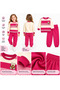 Girl's Teddy Bear Printed Cotton Sweatshirt and Sweatpants Set - 2