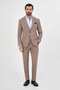 Plain Slim Fit Mono Collar Vestless Wool Blend Men's Suit Mink - 45485.26K - 3