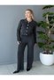Self-Belted Jacket, Striped Trousers, Knitwear Set - 4