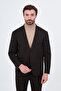 Straight Oversize Collarless Men's Suit with Pleated Trousers Coffee - 45489.26K - 5