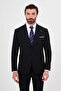 Plain Slim Fit Wide Collar Vestless Wool Blend Men's Suit with Handkerchief Navy Blue - 45487.26K - 5