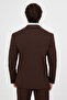Plain Slim Fit Mono Collar Vestless Wool Blend Men's Suit Light Brown - 45485.26K - 4