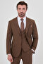 Plain Slim Fit Mono Collar Men's Suit Milk Coffee - 45390.25Y