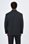 Straight Oversize Collarless Men's Suit with Pleated Trousers Anthracite - 45489.26K - 4