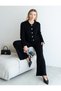 Self-Belted Jacket, Striped Trousers, Knitwear Set - 2