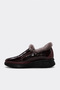 Genuine Leather Fur Claret Red Crocodile Women's Casual Shoes 411Kza717 - 2