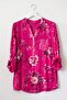 Italian Fuchsia Judge Collar Long Sleeve Floral Sequin Pocket Casual Viscose Woven Blouse 75 62 - 2
