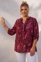Italian Burgundy Judge Collar Long Sleeve Patterned Sequin Pocket Casual Viscose Woven Blouse 75 60 - 3