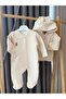 Babyaden Quilted Textured Double-Breasted Baby Romper with Rabbit Label - 7