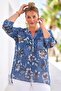 Italian Indigo Hakim Collar Long Sleeve Patterned Sequin Pocket Casual Viscose Woven Blouse 72 62 - 5