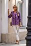 Italian Plum Color Judge Collar Long Sleeve Patterned Sequin Pocket Casual Viscose Woven Blouse 70 62 - 3